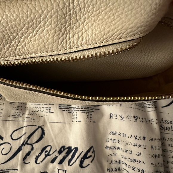 COACH Medium Charlie Leather Backpack in Gold/White - Picture 6 of 9